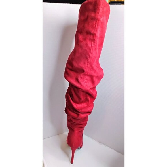 Nadine WC Womens Over-The-Knee Red Stiletto Heeled Boots Size 8.5 WC Textile Upp - Picture 8 of 8